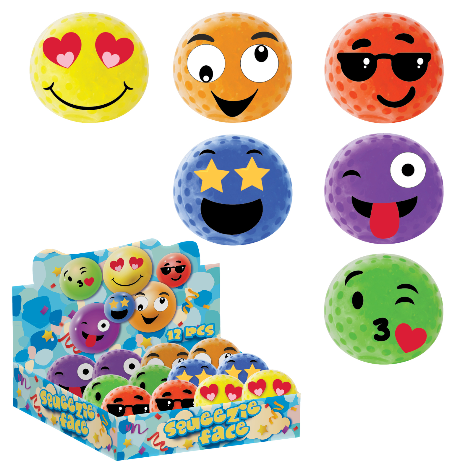 Anti Stress Squeezie Face - Pack of 12 ($2.00 ea)
