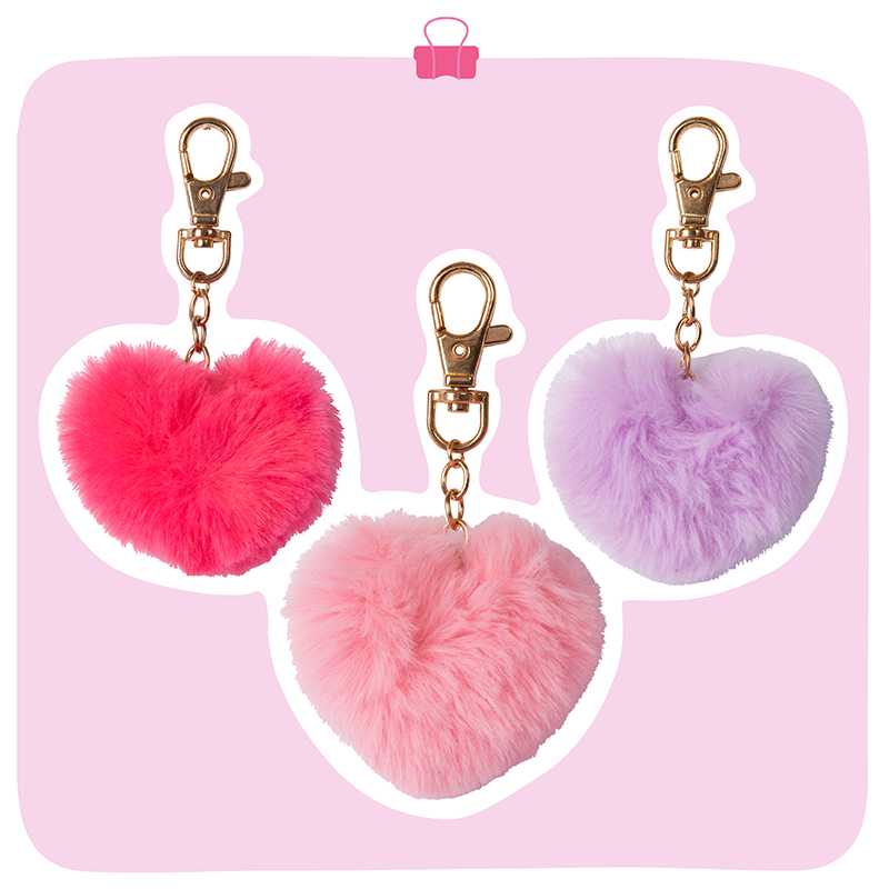 Fluffy Heart Keyring