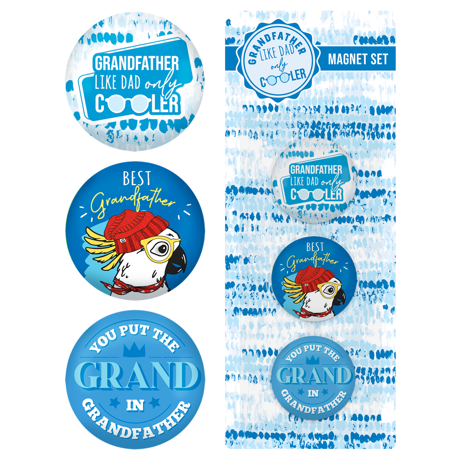 Grandfather Magnet Set of 3